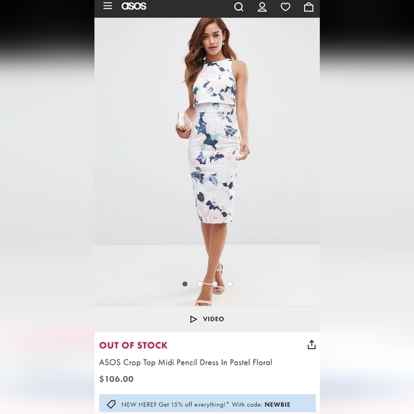 Beautiful floral ASOS dress - Picture 2 of 2